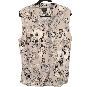 Liz Claiborne Career Sleeveless Floral Button-Down Blouse NWT